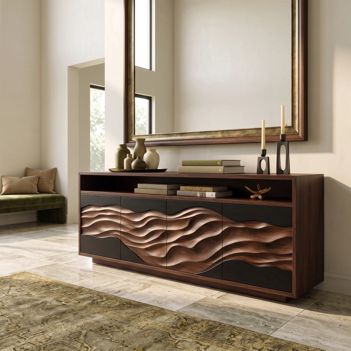 Modern Organic Dune Buffet Bright Dining Room