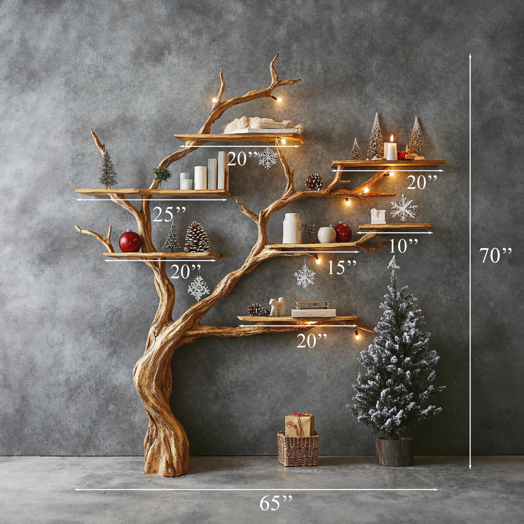 Tree Branch Floating Shelf Solid Wood Live Edge