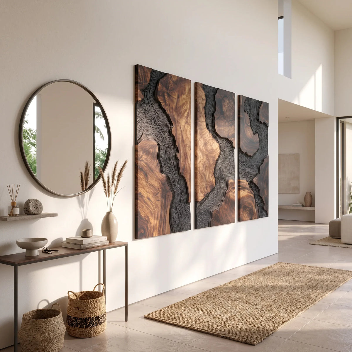 Tropical 3D Wooden Wall Art Living Room
