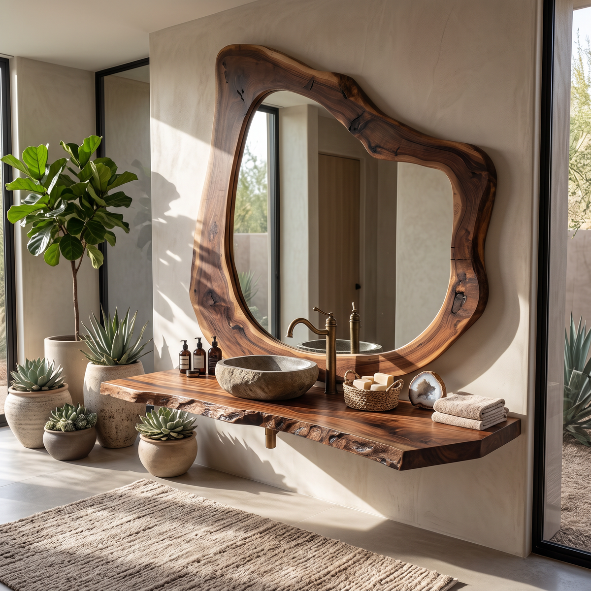 Handcrafted Live Edge Vanity For Compact Bathrooms