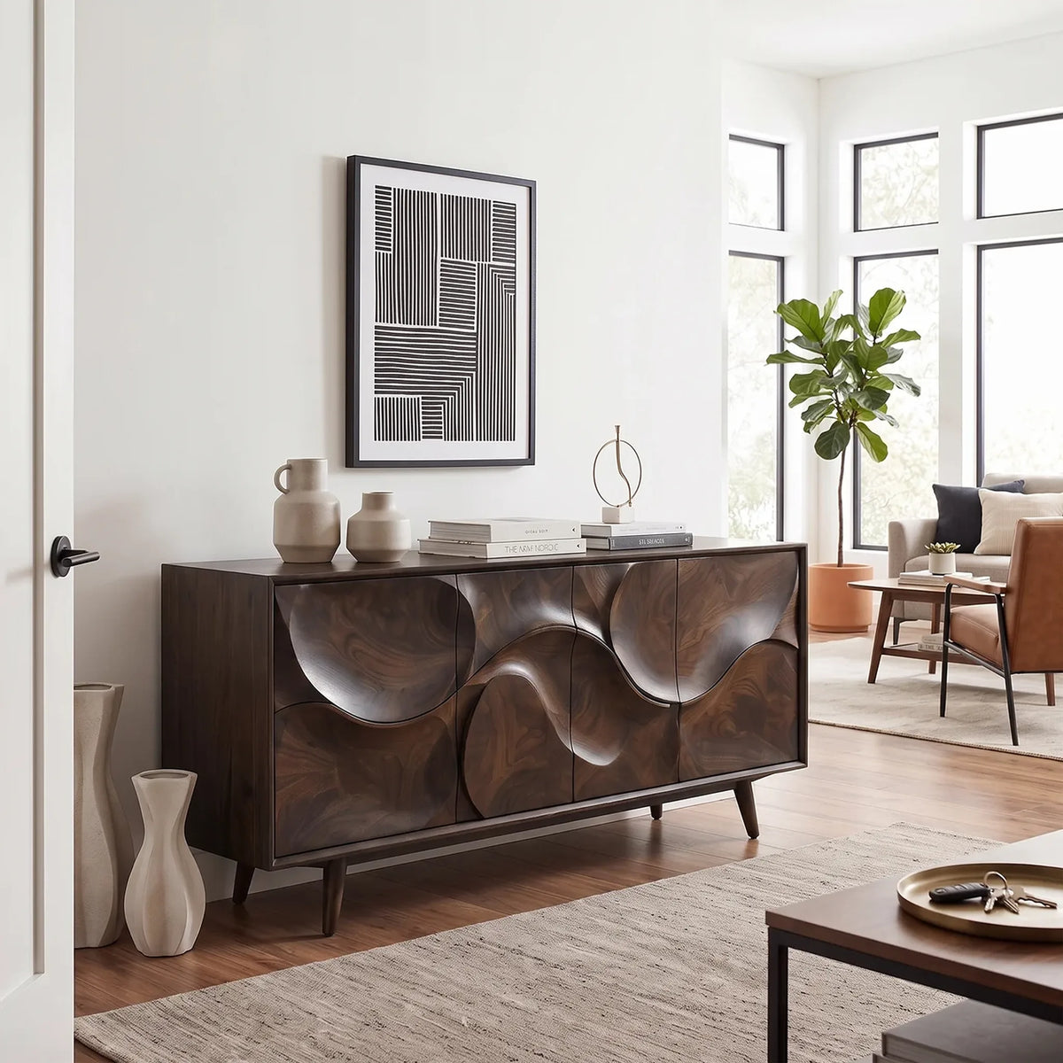 Organic Modern Buffet Cabinet With Storage Kitchen