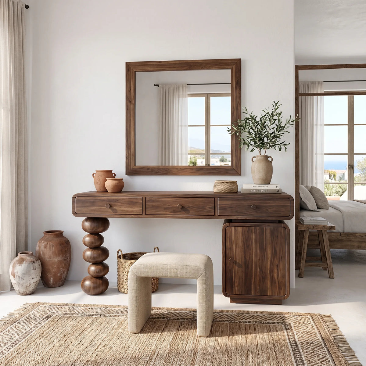 Playful Makeup Vanity Desk Bedroom Vanity Rounded Drawers For Dressing Room