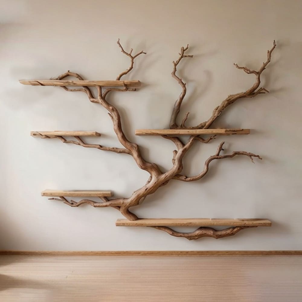Tree Bookshelf Solid Wood Driftwood Bookcase