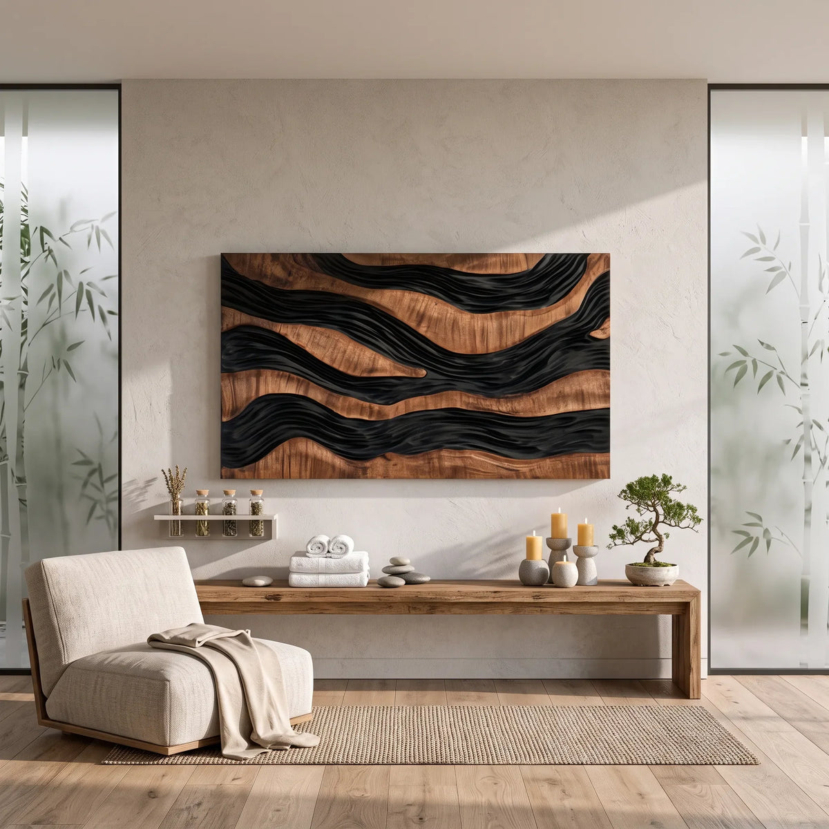 Handcrafted Layered River 3D Wall Art Urban Loft