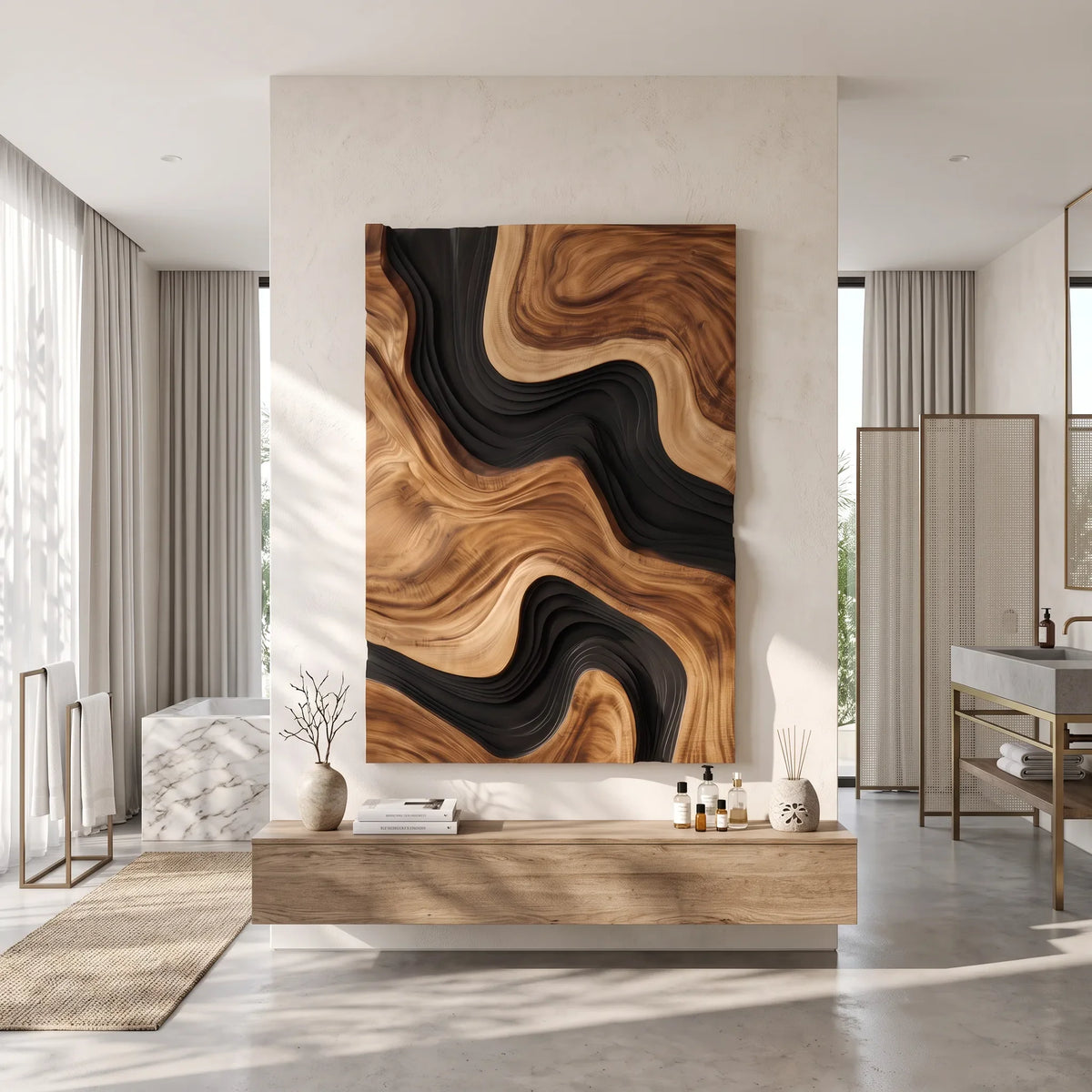 Organic Modern Abstract Wooden Wall Art Kitchen