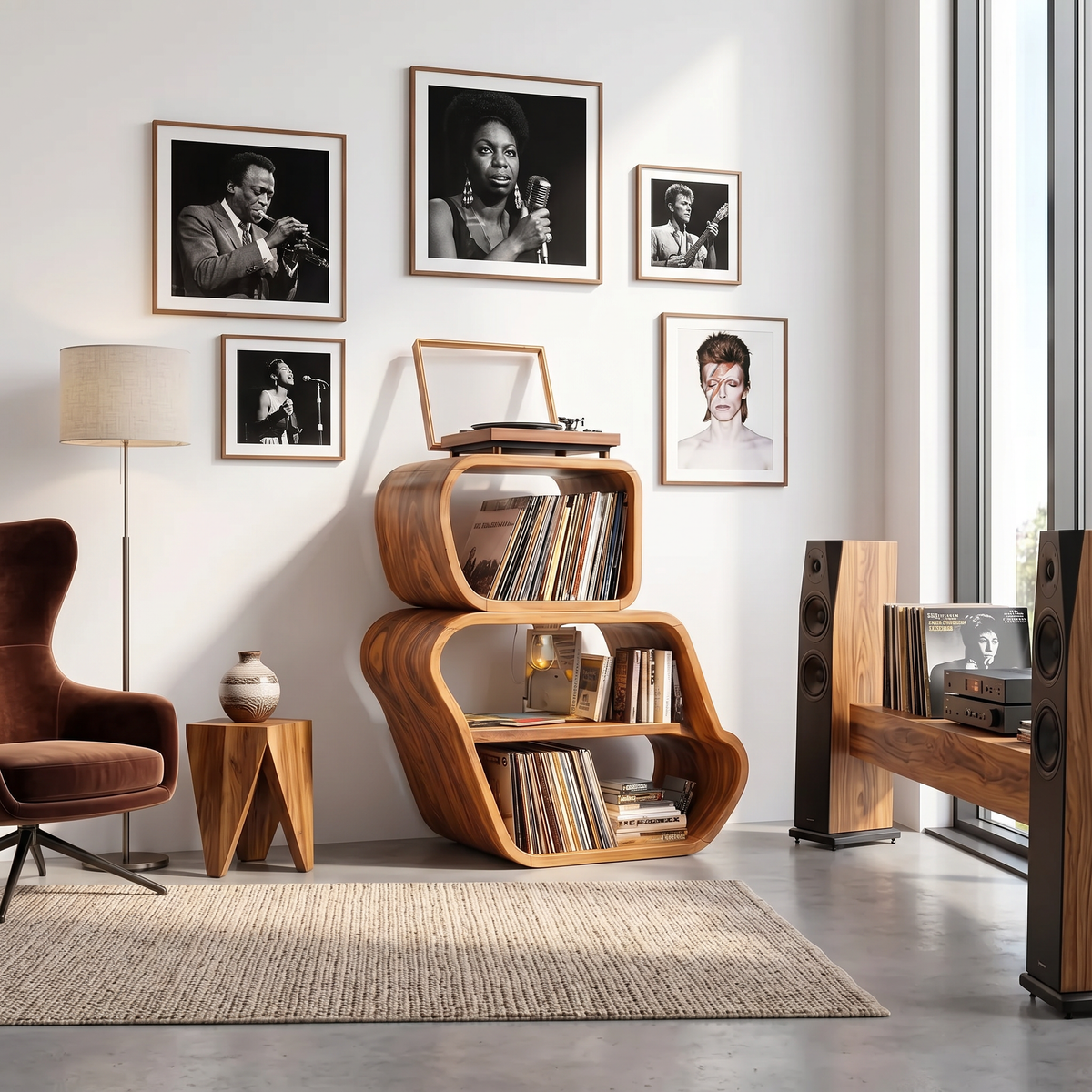 Mid Century Vinyl Record Console For Livingroom Style