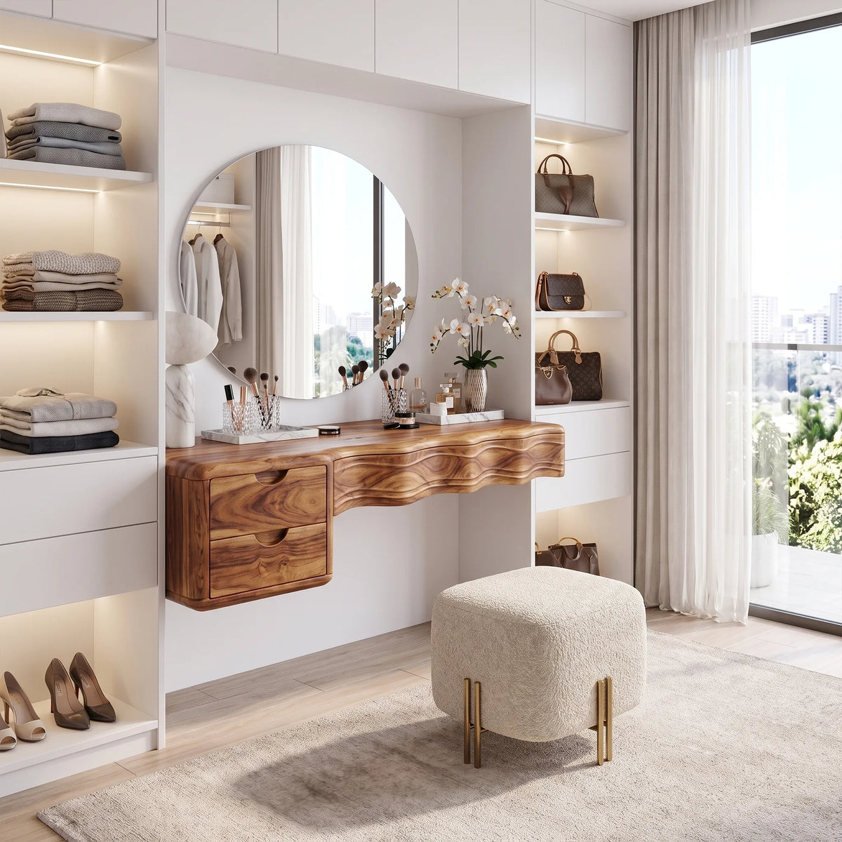 Refined Makeup Vanity Desk Bedroom Vanity Dressing Table Drawer Storage For Bedroom