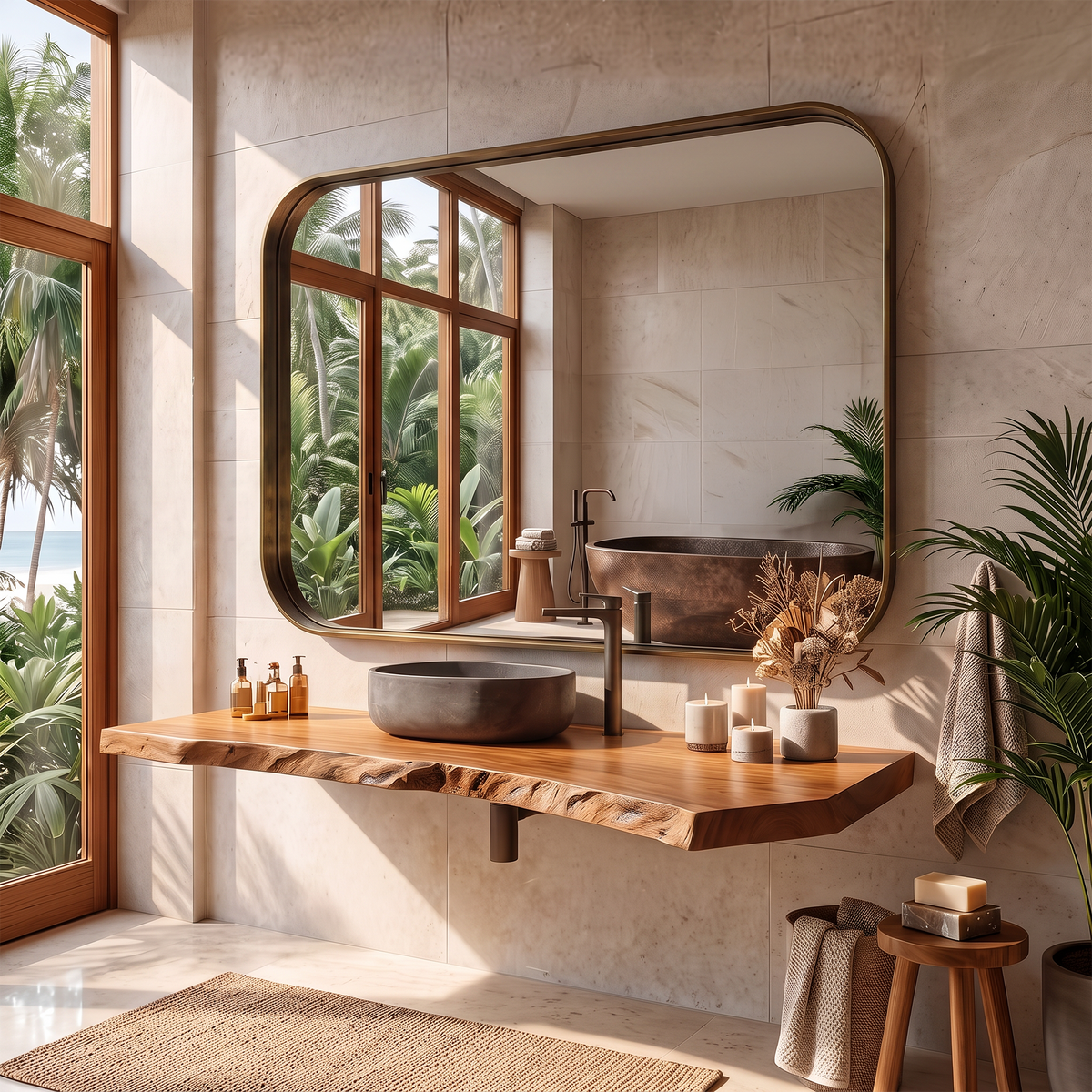 Handcrafted Live Edge Vanity For Compact Bathrooms