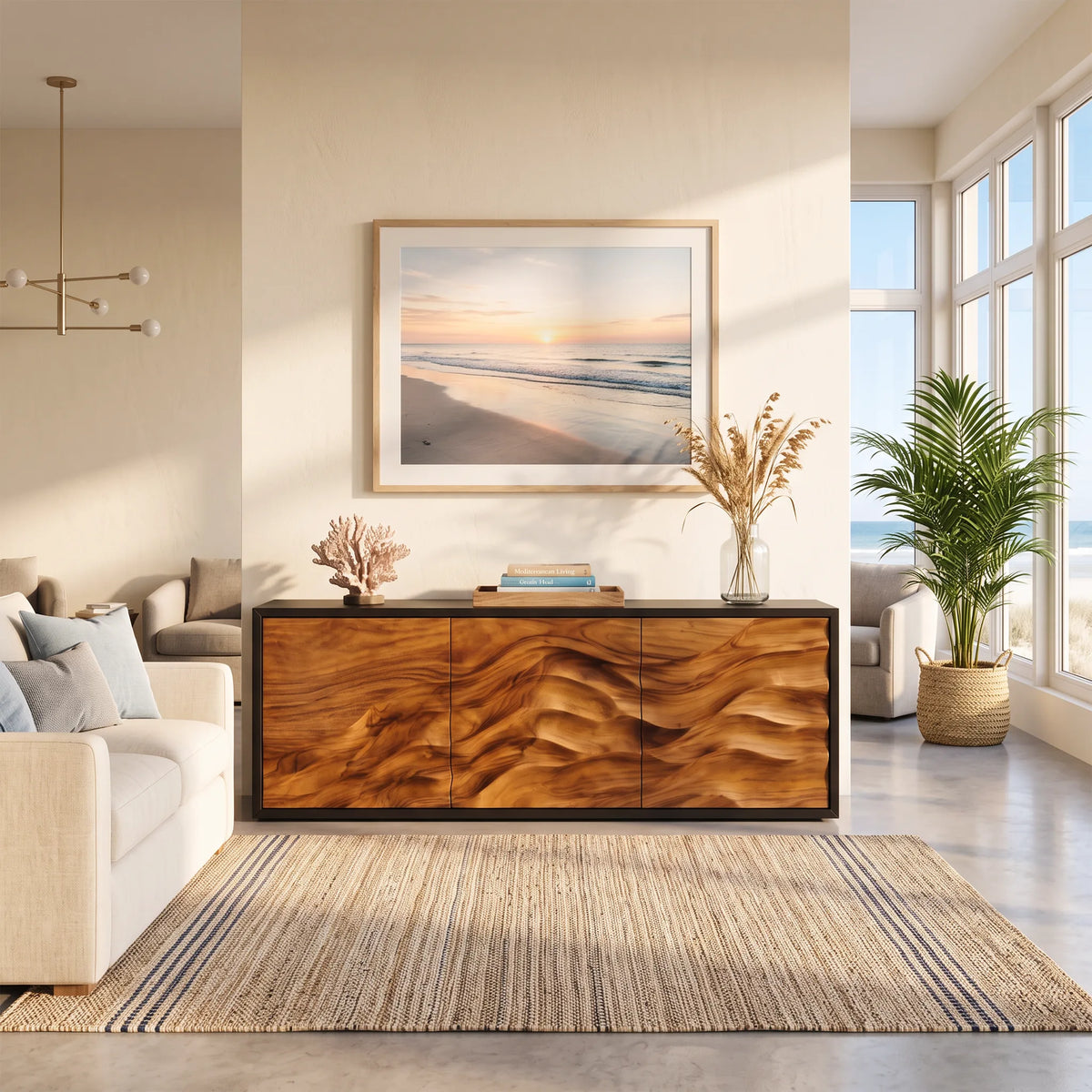Organic Contour Sideboard Narrow Modern Entryway Hallway