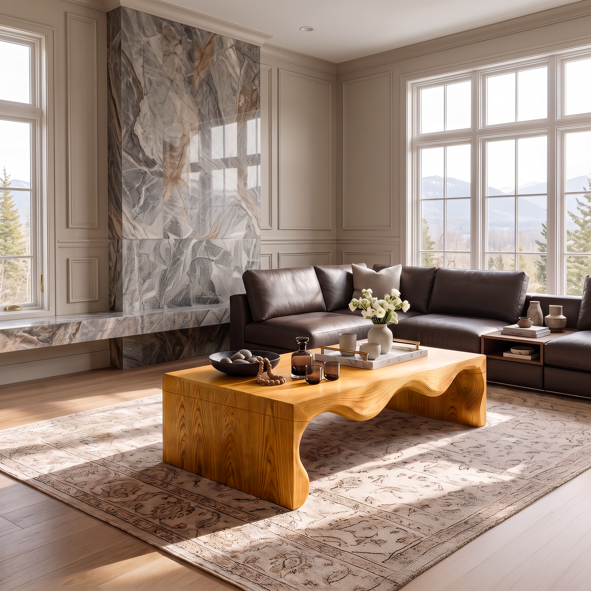 Modern Small Coffee Table With Streamlined Minimalist Frame For Living Room