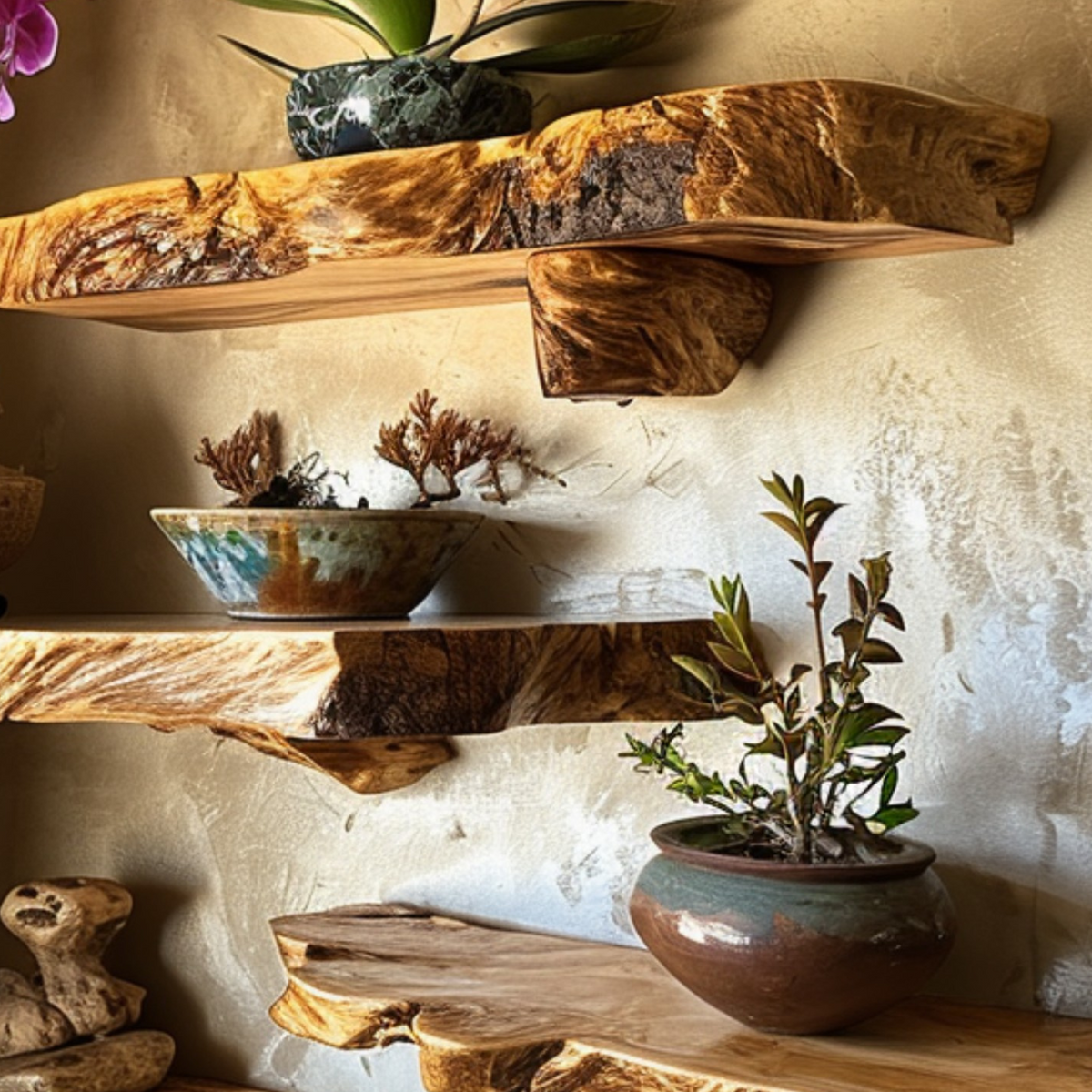 Live Edge Floating Shelf Wall Mount