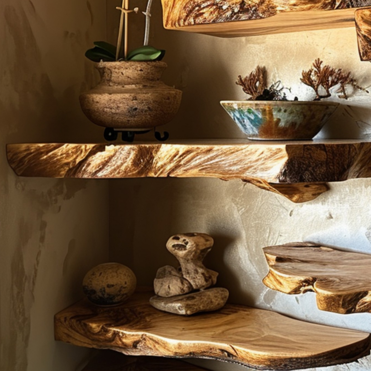 Live Edge Floating Shelf Wall Mount