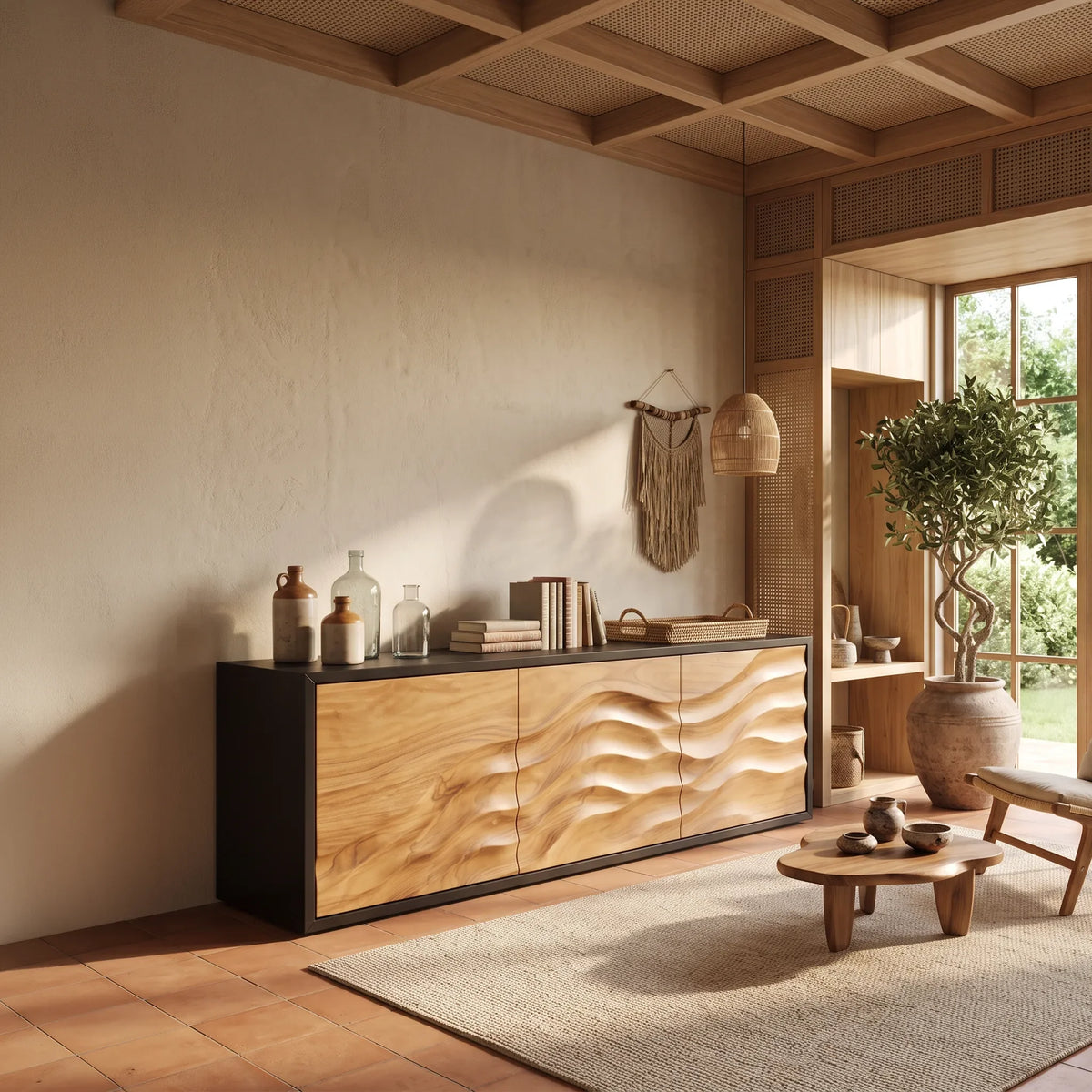 Organic Contour Sideboard Narrow Modern Entryway Hallway