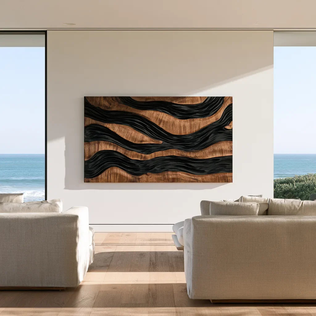 Handcrafted Layered River 3D Wall Art Urban Loft