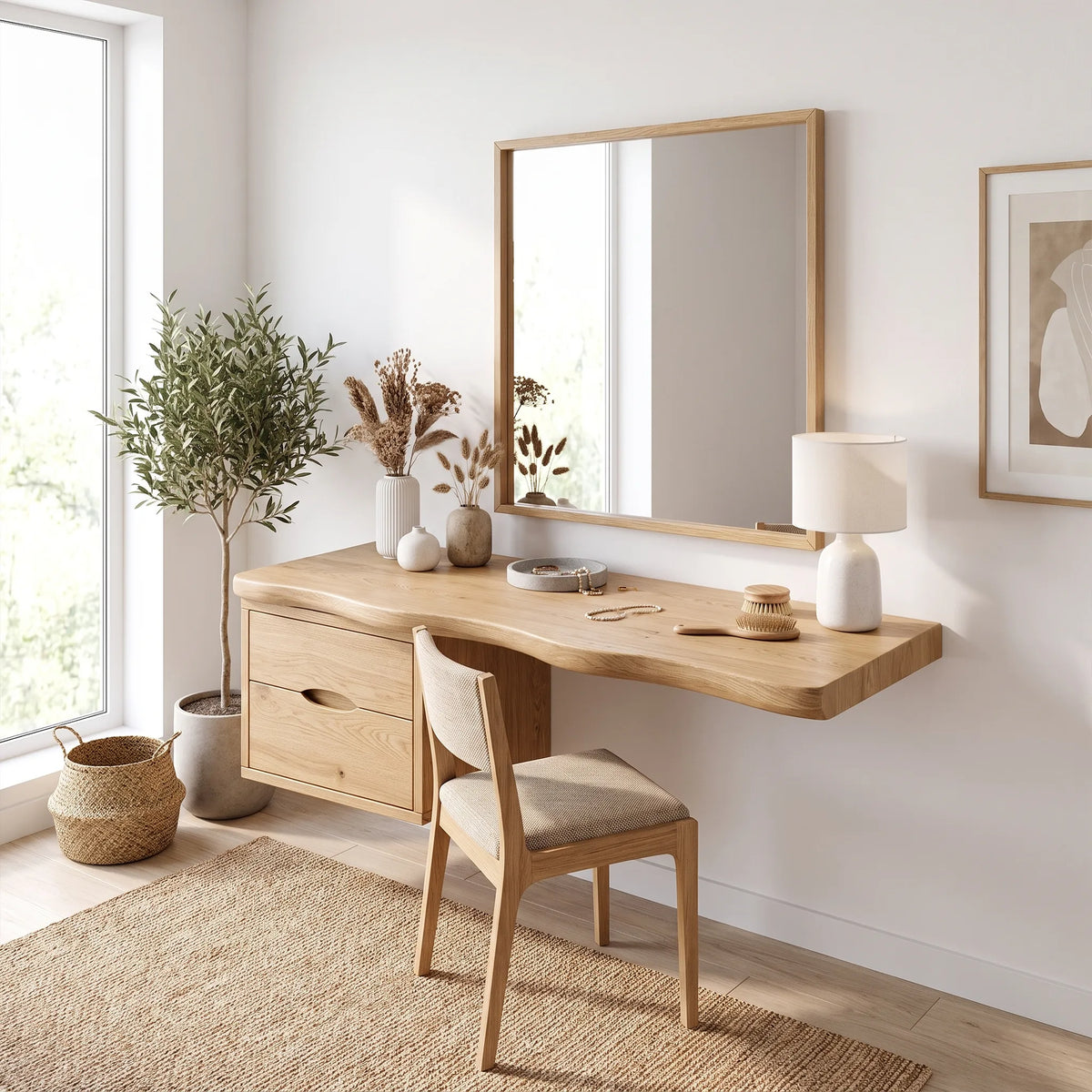 Inviting Makeup Vanity Vanity Desk Dressing Table Floating Drawer For Bedroom