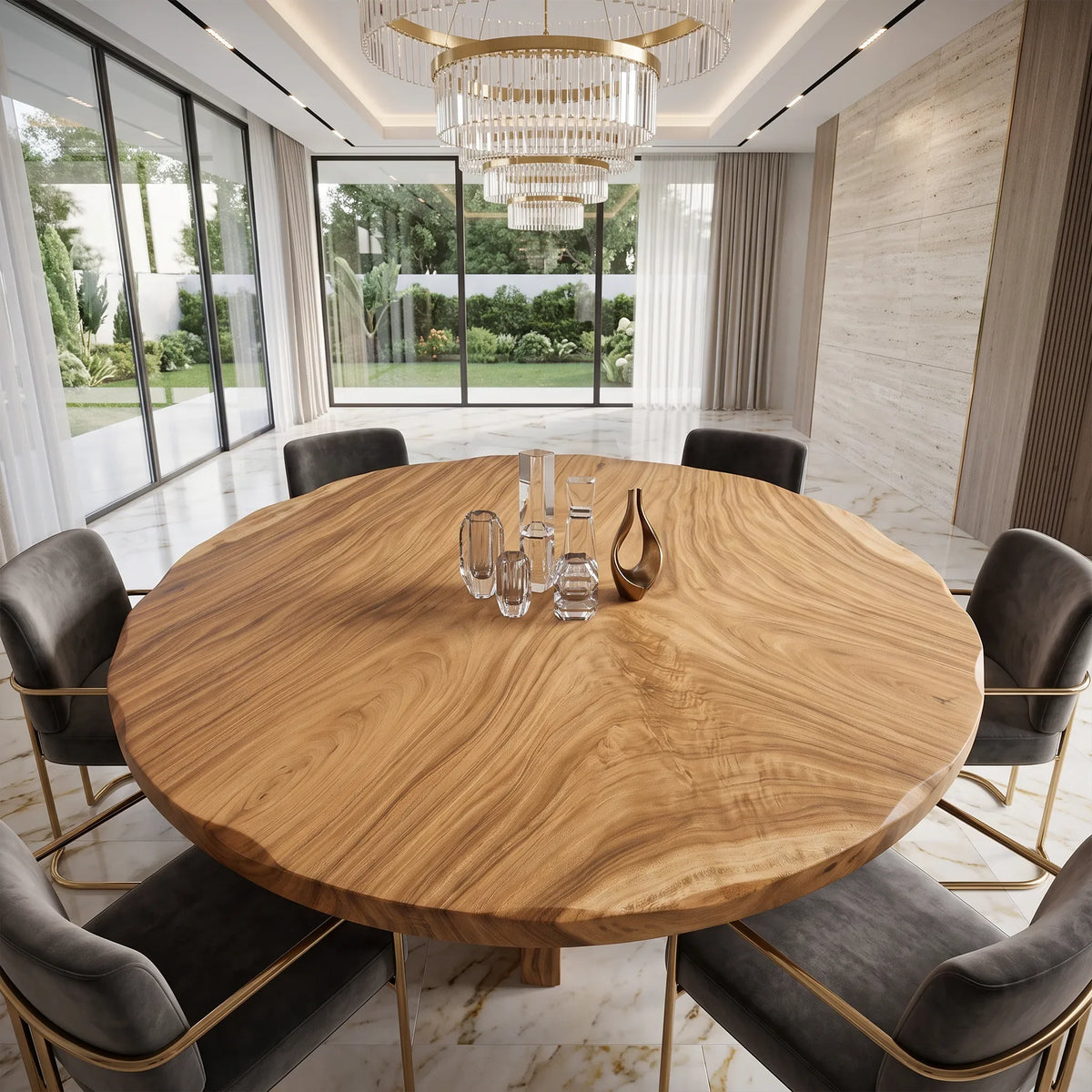 Contemporary Round Dining Table Top Luxury Dining Room