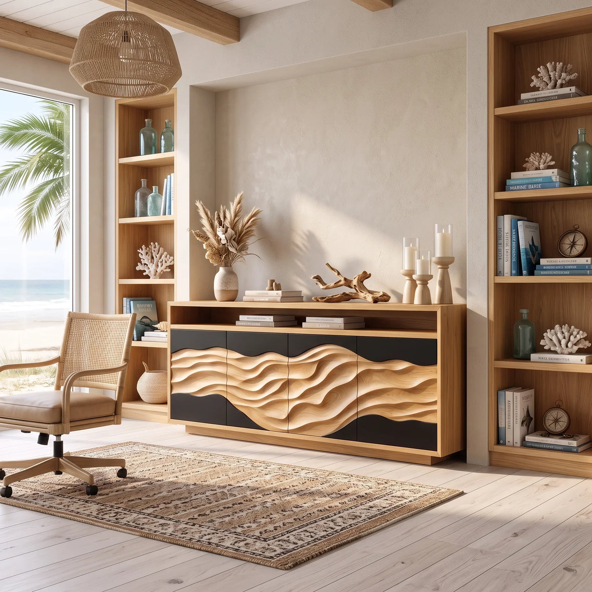 Modern Organic Dune Buffet Bright Dining Room