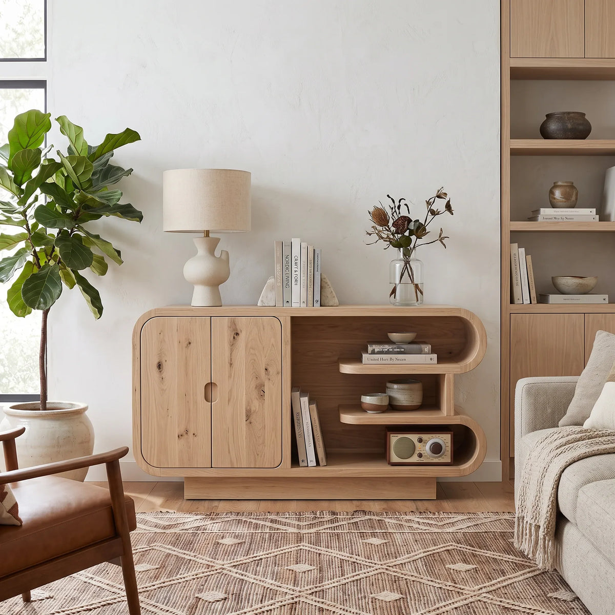 Organic Modern Storage Credenza Living Room