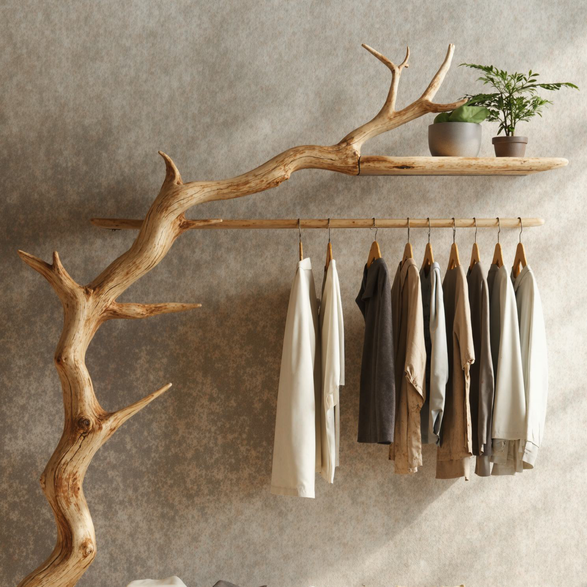 Rustic Standing Coat Rack Wall Clothes Rack Tree Branch Coat Rack