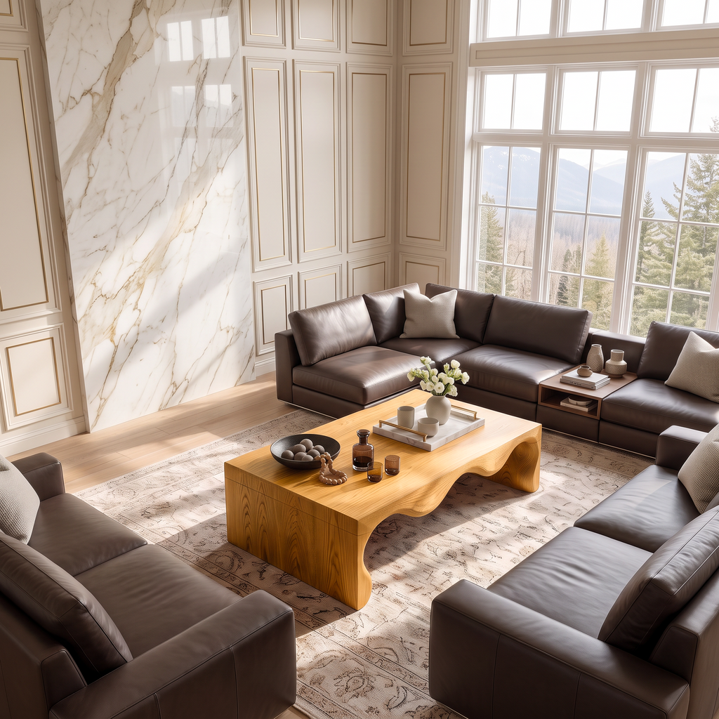 Modern Small Coffee Table With Streamlined Minimalist Frame For Living Room