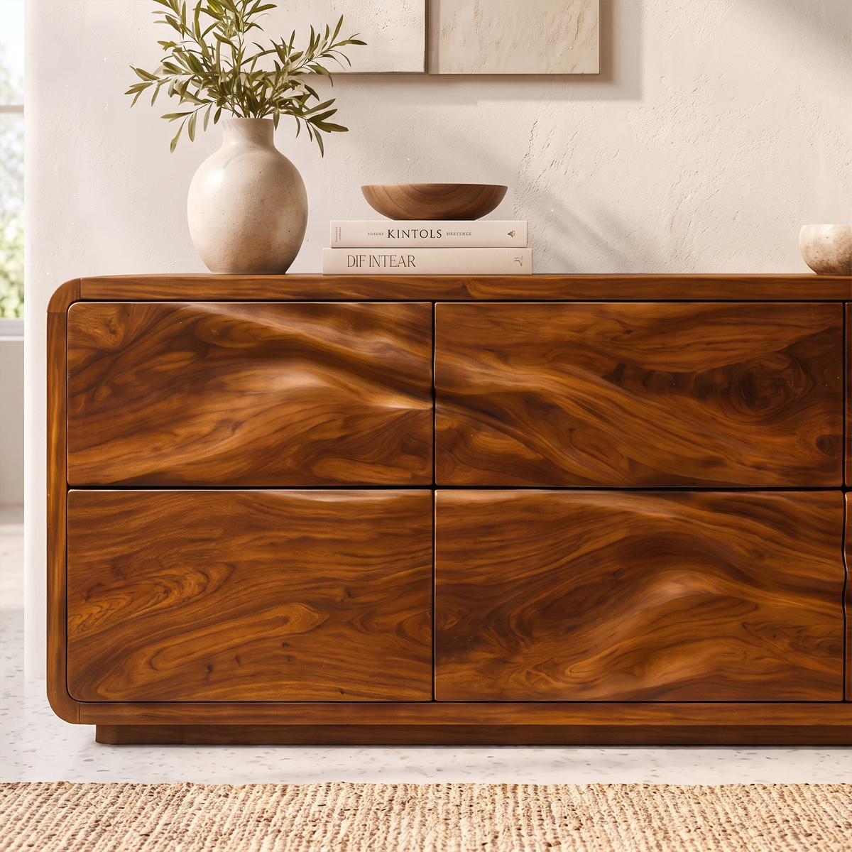 Minimalist Small Dresser With Clean Low Profile Frame For Bedroom