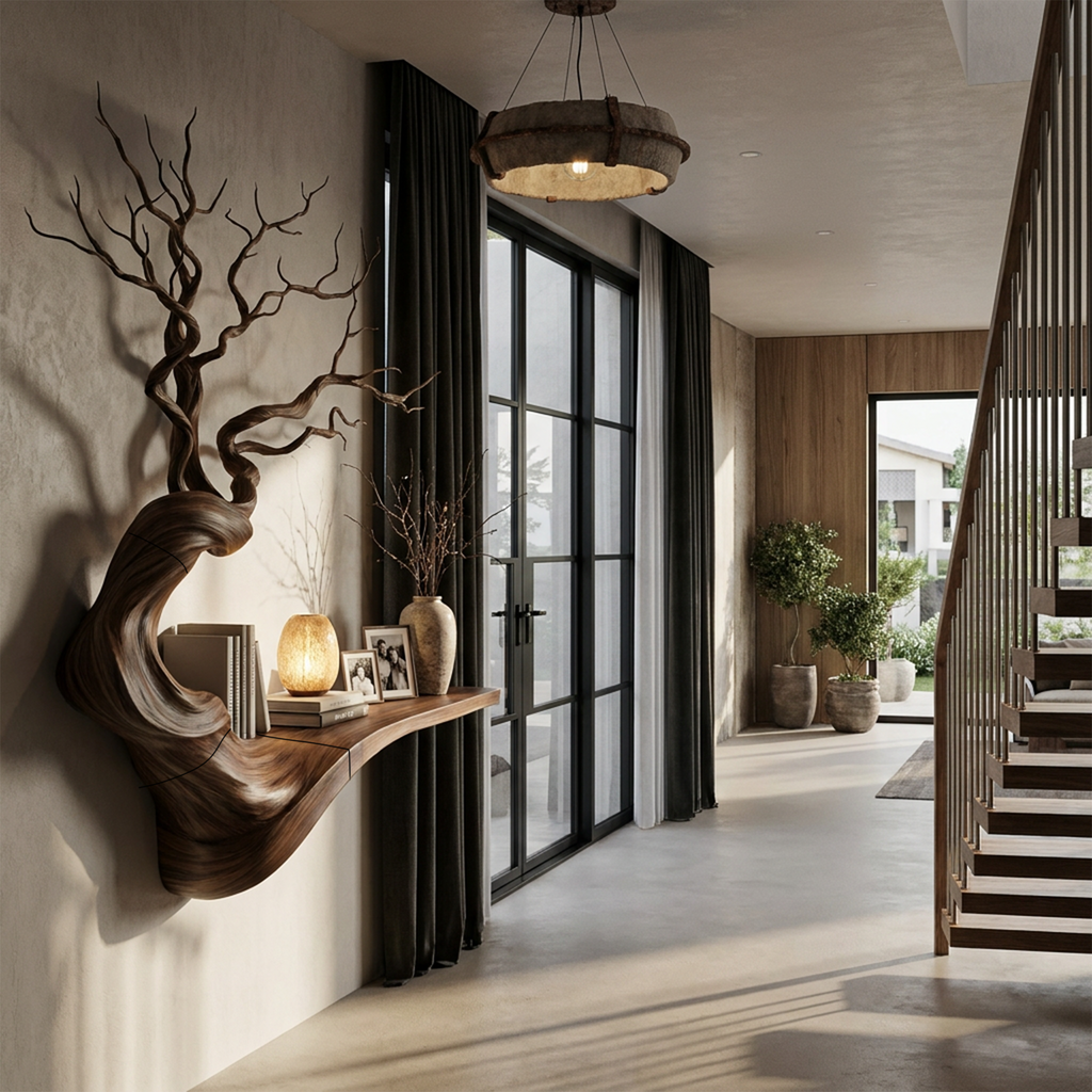 Organic Tree Bookcase With Flowing Branch Shelves For Living Room