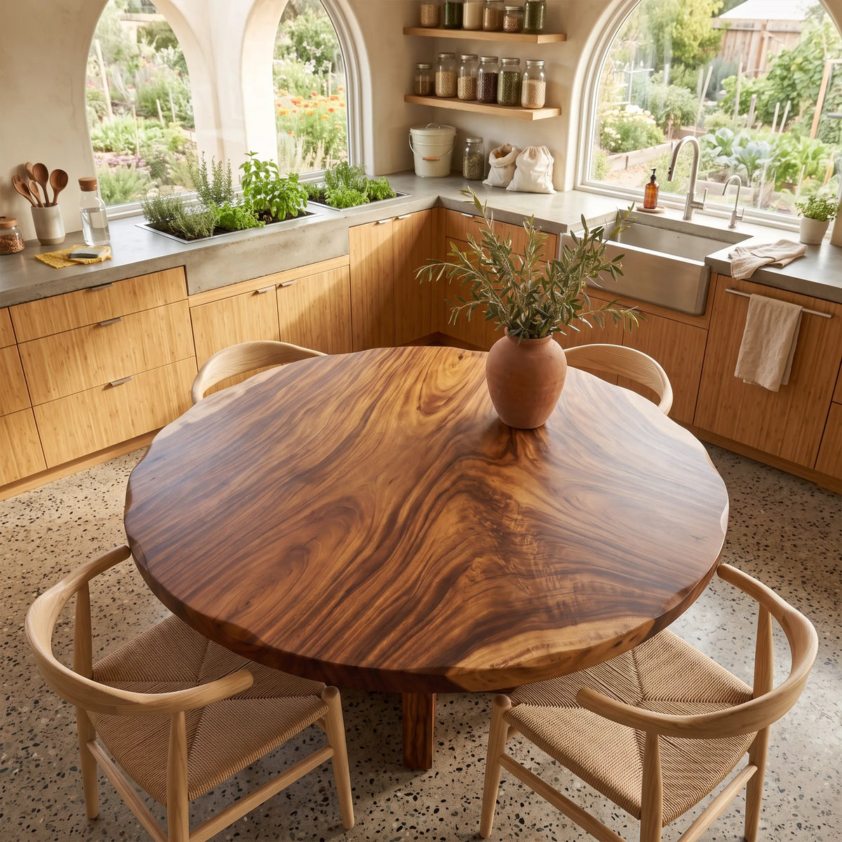 Contemporary Round Dining Table Top Luxury Dining Room