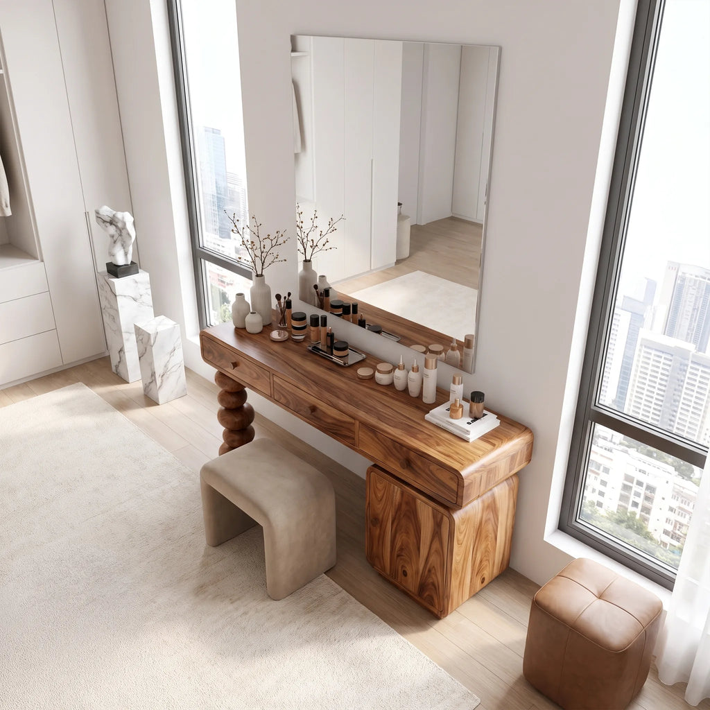 Playful Makeup Vanity Desk Bedroom Vanity Rounded Drawers For Dressing Room