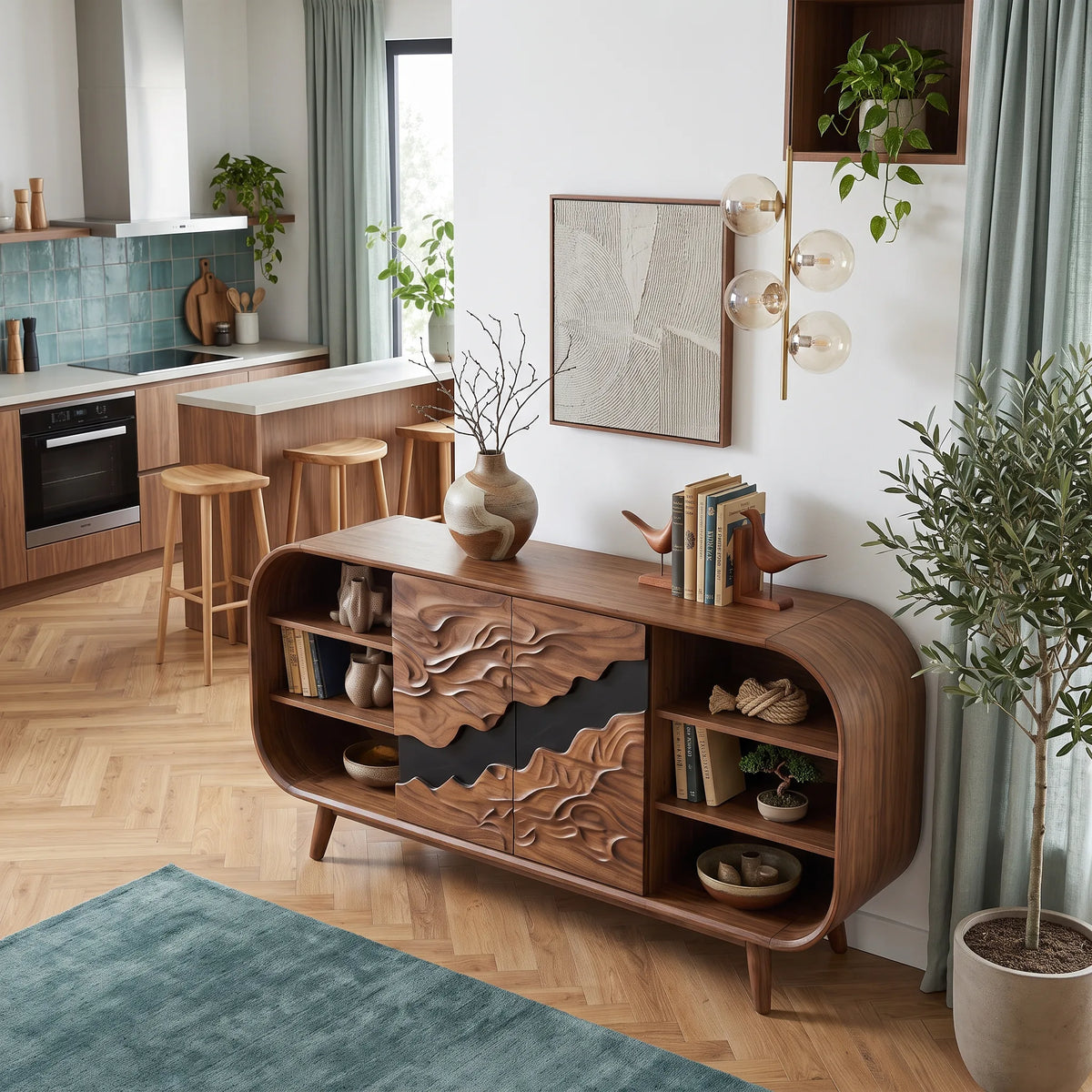 Handcrafted Sideboard Buffet Cabinet Modern Kitchen