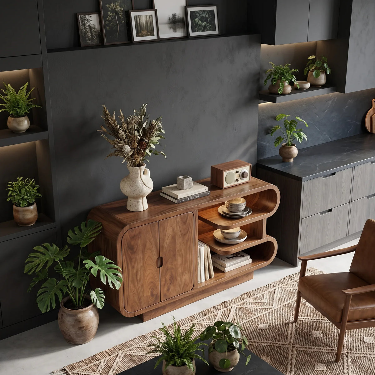 Organic Modern Storage Credenza Living Room