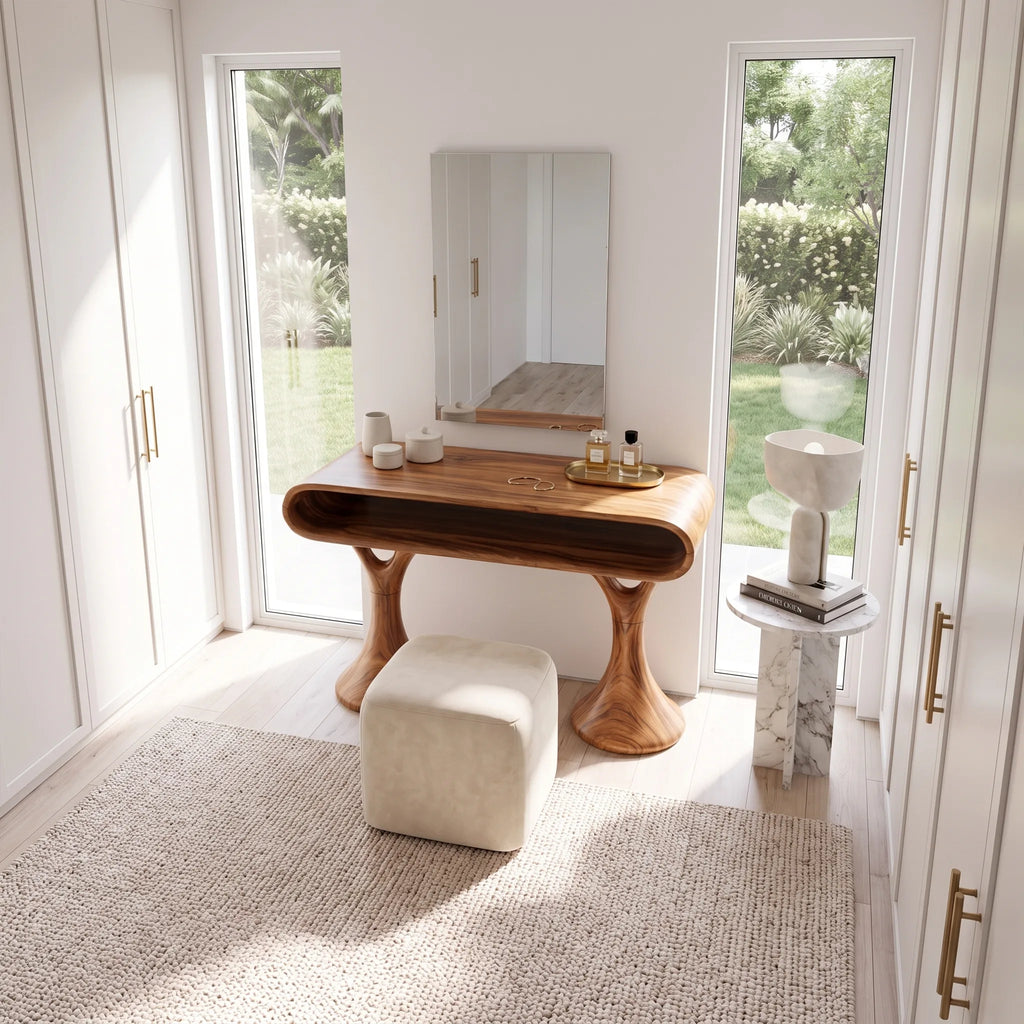 Elegant Makeup Vanity Vanity Desk Dressing Table Open Shelf For Dressing Room