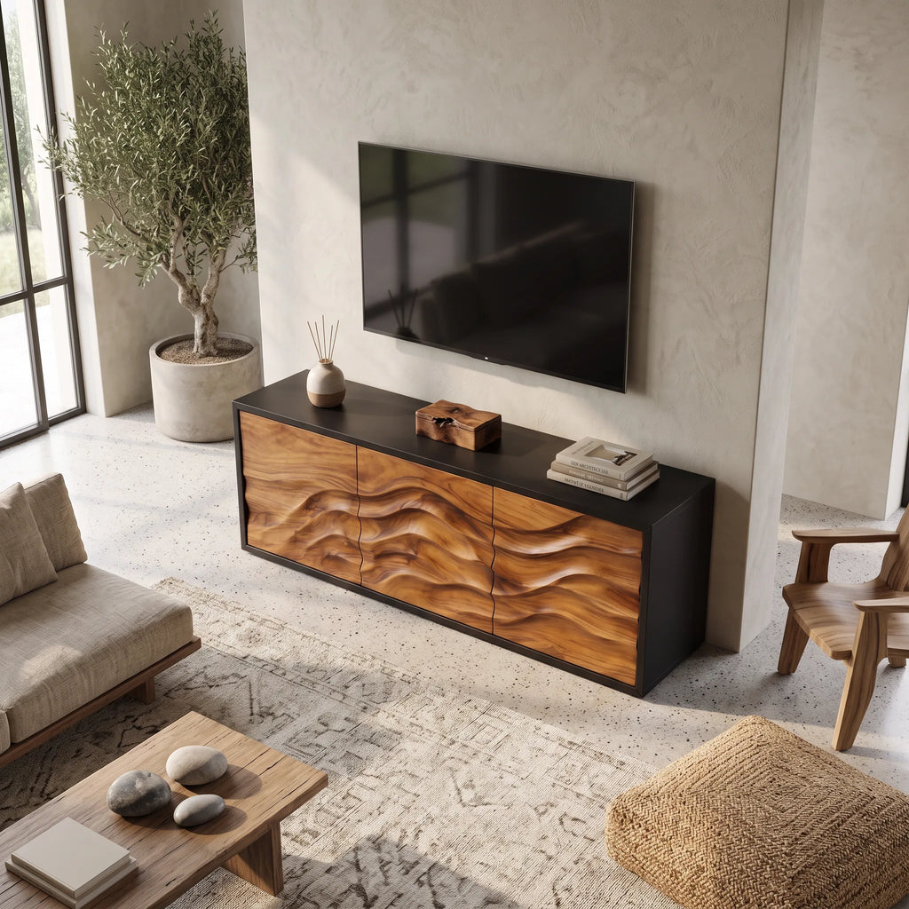 Organic Contour Sideboard Narrow Modern Entryway Hallway