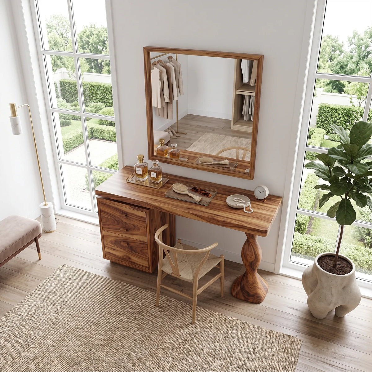 Calm Makeup Vanity Bedroom Vanity Beauty Vanity Desk Four Drawers For Bedroom