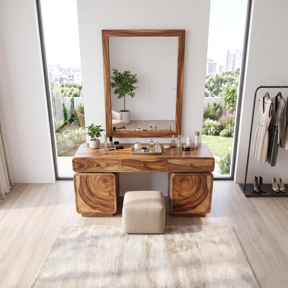 Delightful Makeup Vanity Bedroom Vanity Dressing Table Carved Drawers For Bedroom