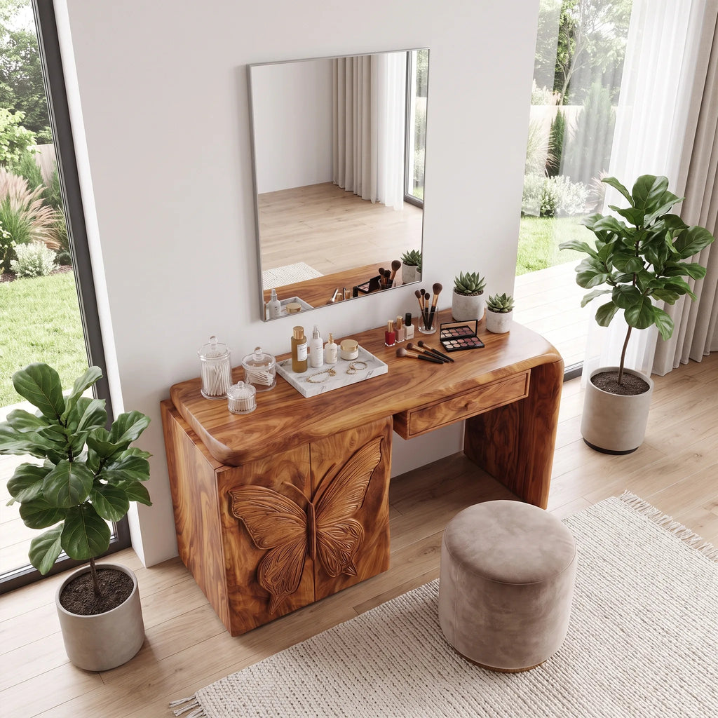 Whimsical Makeup Vanity Vanity And Dressing Table Butterfly Cabinet For Bedroom