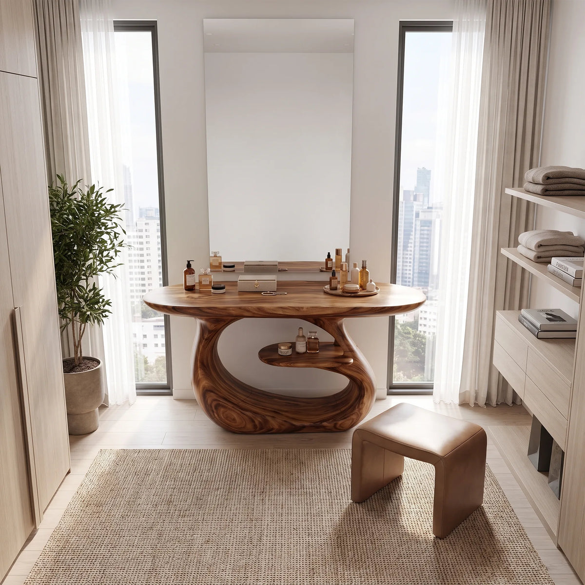 Airy Makeup Vanity Modern Vanity Desk Vanity Table Floating Design For Bedroom