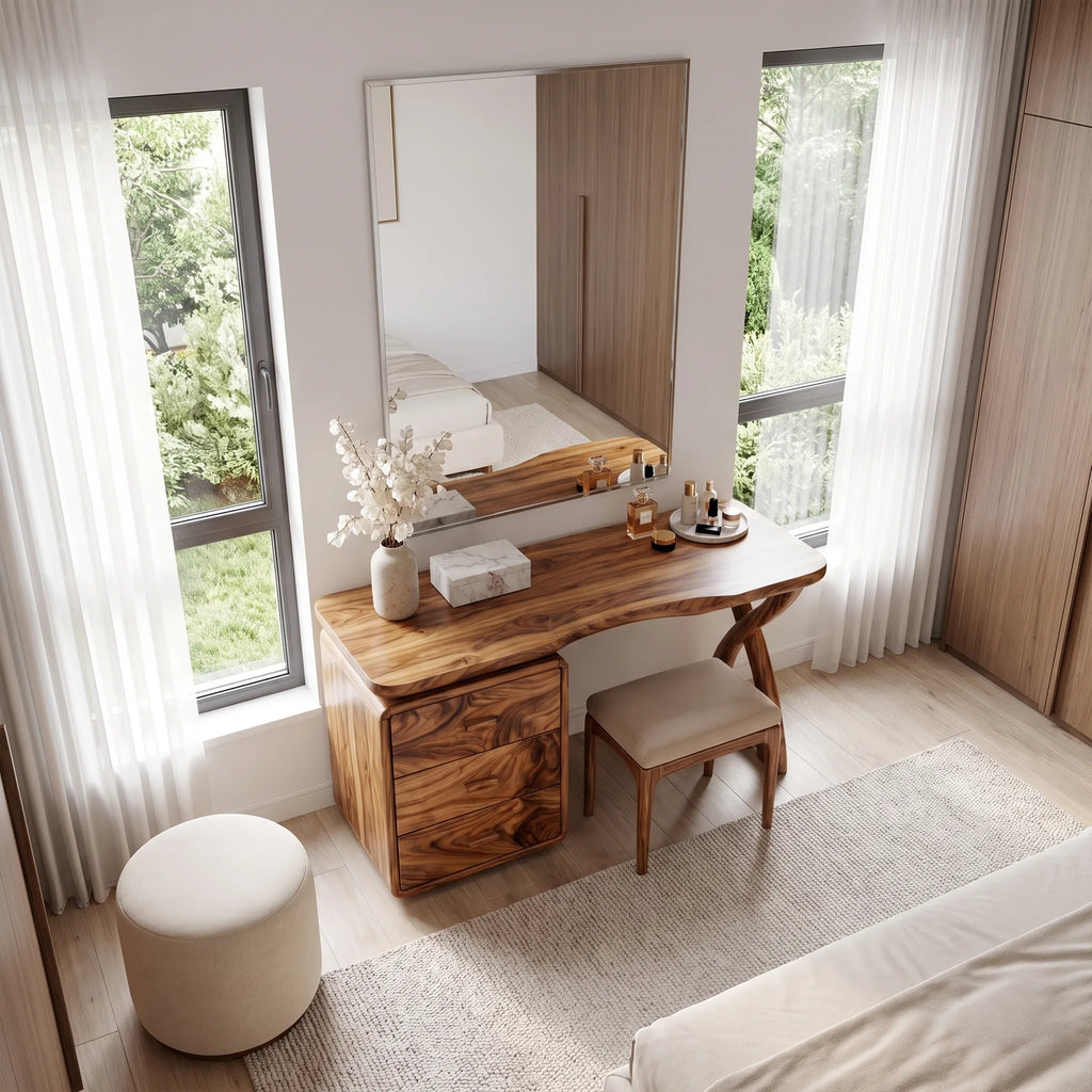 Graceful Makeup Vanity Bedroom Vanity Vanity Table Three Drawers For Bedroom