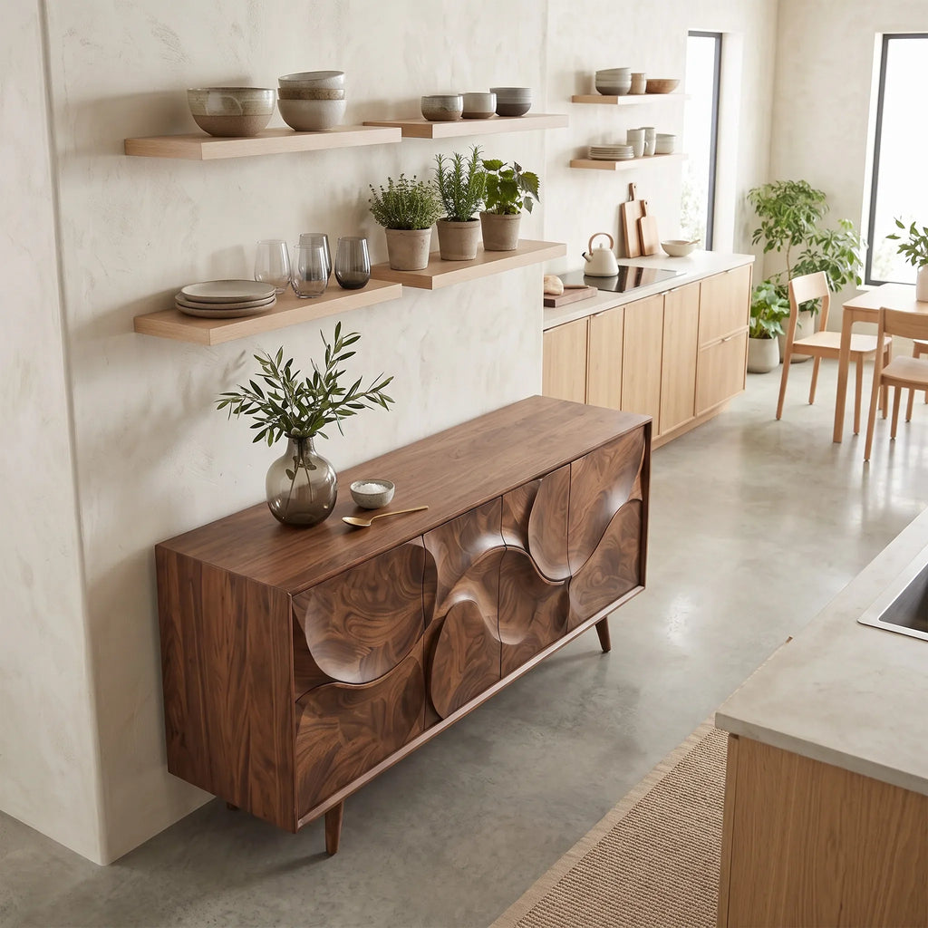 Organic Modern Buffet Cabinet With Storage Kitchen