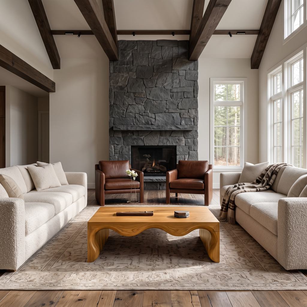 Modern Small Coffee Table With Streamlined Minimalist Frame For Living Room