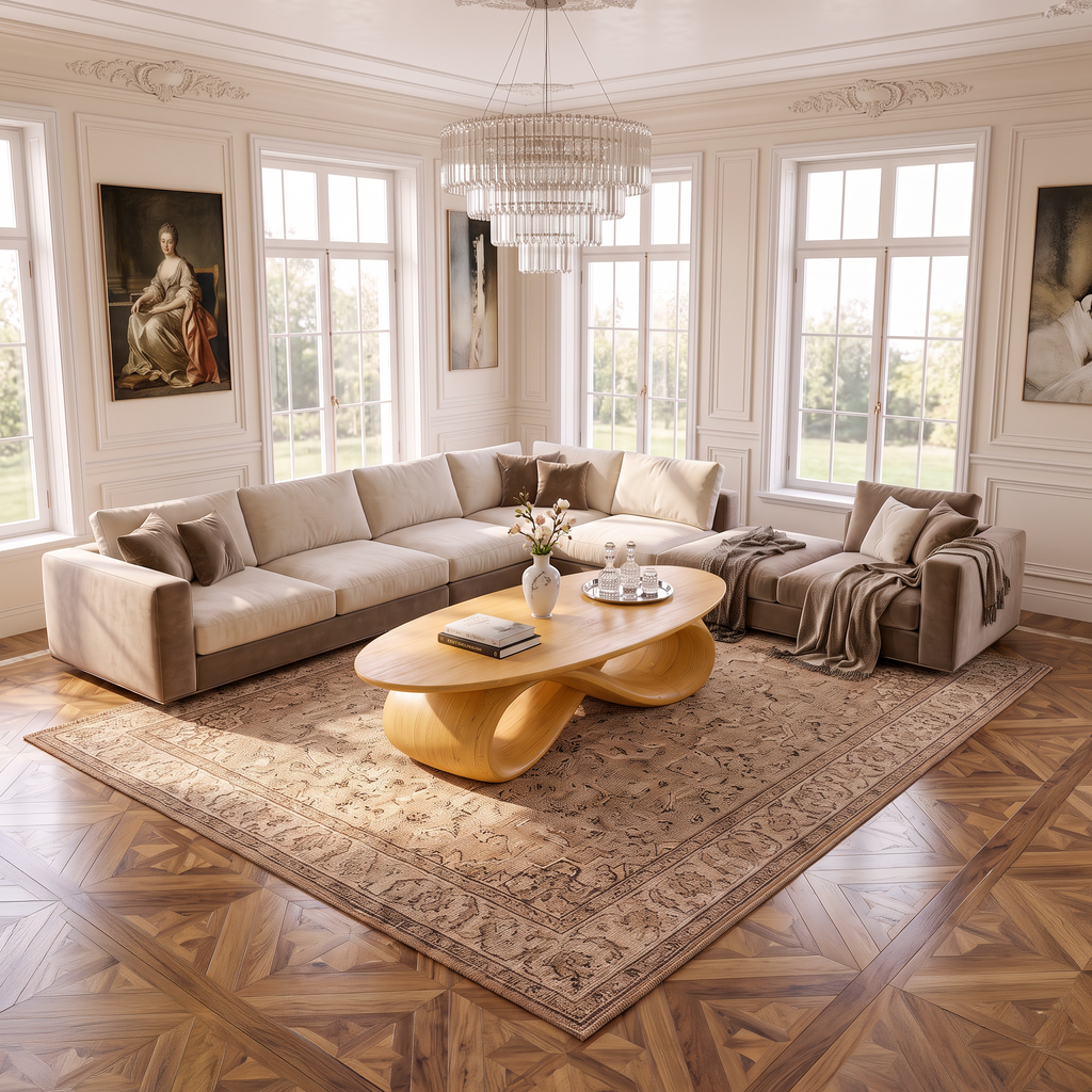 Modern Coffee Table With Oval Top And Clean Curved Profile For Living Room