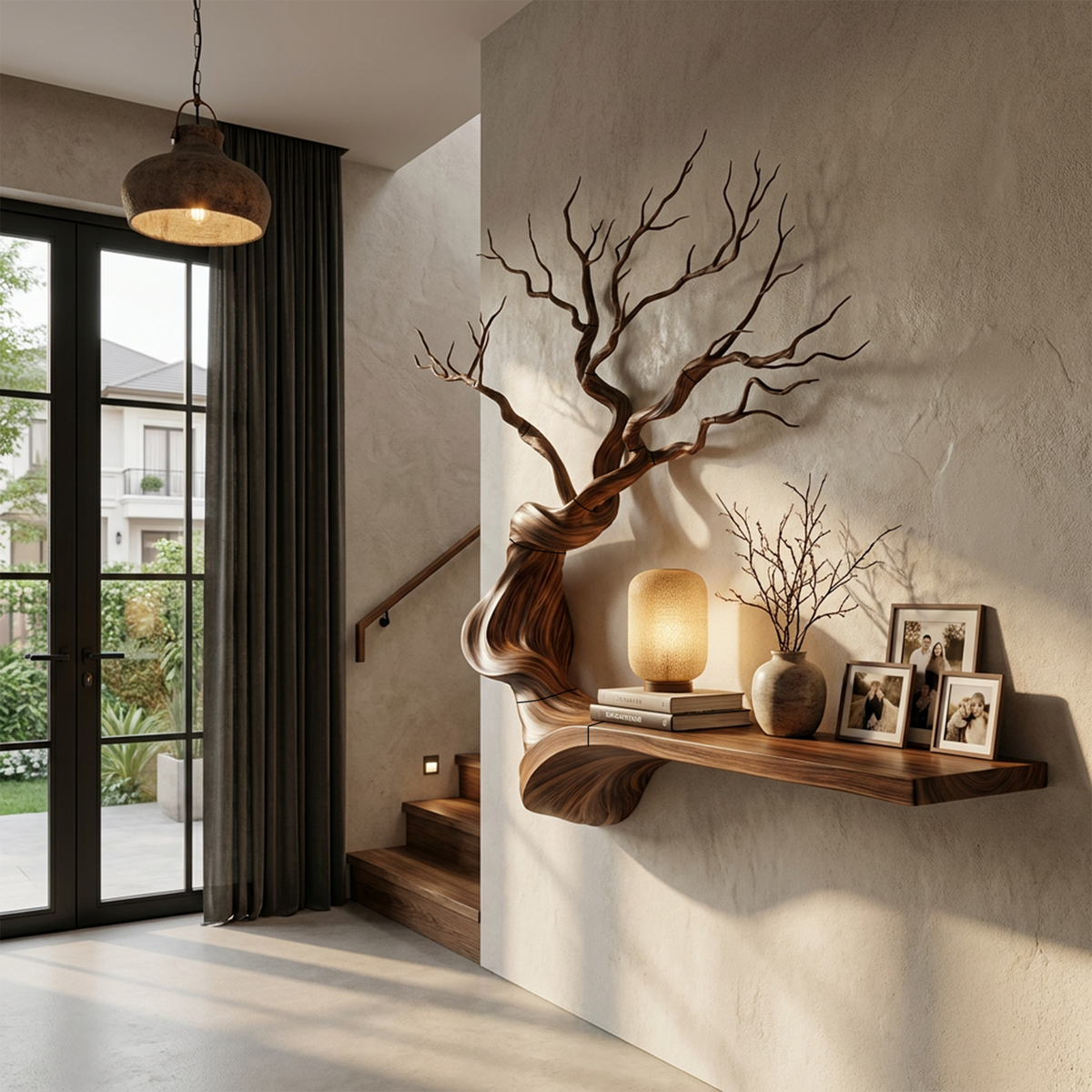 Organic Tree Bookcase With Flowing Branch Shelves For Living Room