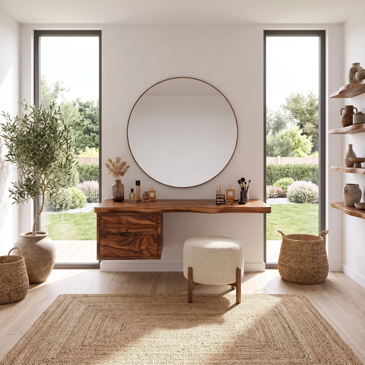 Inviting Makeup Vanity Vanity Desk Dressing Table Floating Drawer For Bedroom