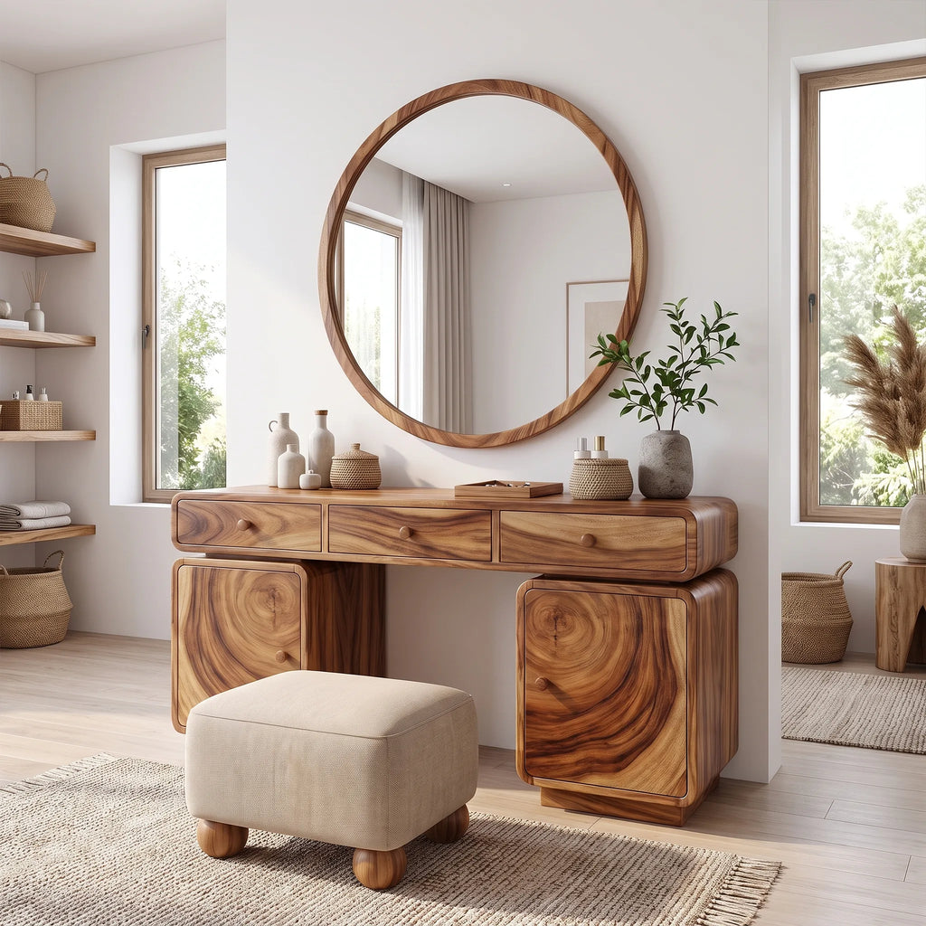 Delightful Makeup Vanity Bedroom Vanity Dressing Table Carved Drawers For Bedroom