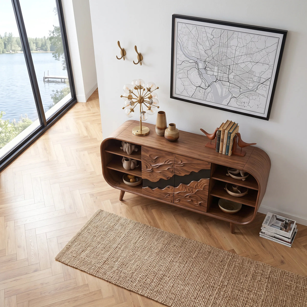 Handcrafted Sideboard Buffet Cabinet Modern Kitchen