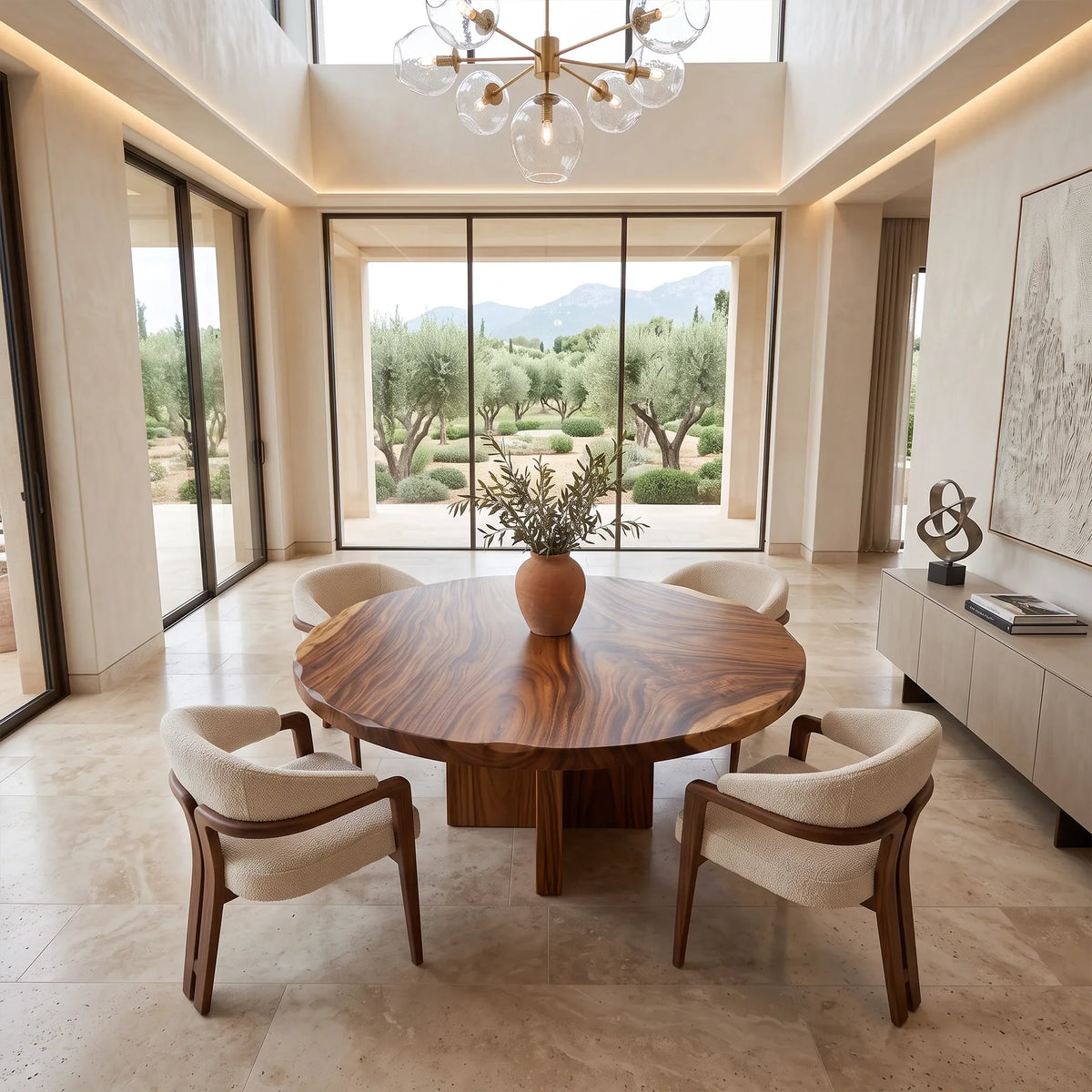 Contemporary Round Dining Table Top Luxury Dining Room