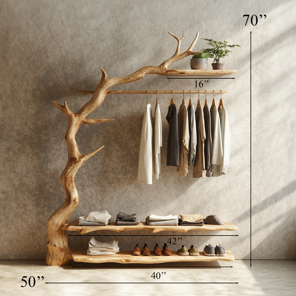 Rustic Standing Coat Rack Wall Clothes Rack Tree Branch Coat Rack