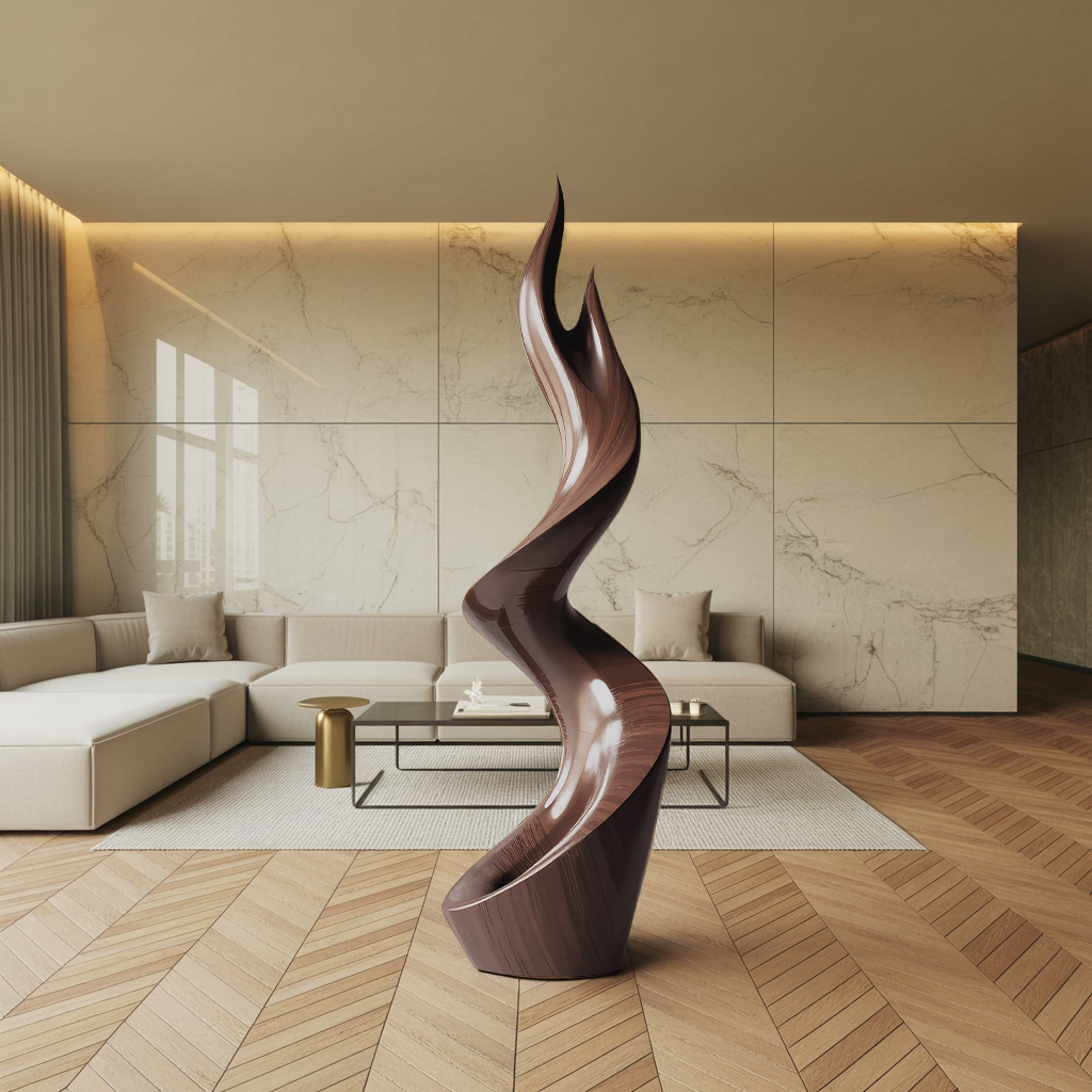 Rustic Large Twisted Spiral Floor Art For Outdoor Garden