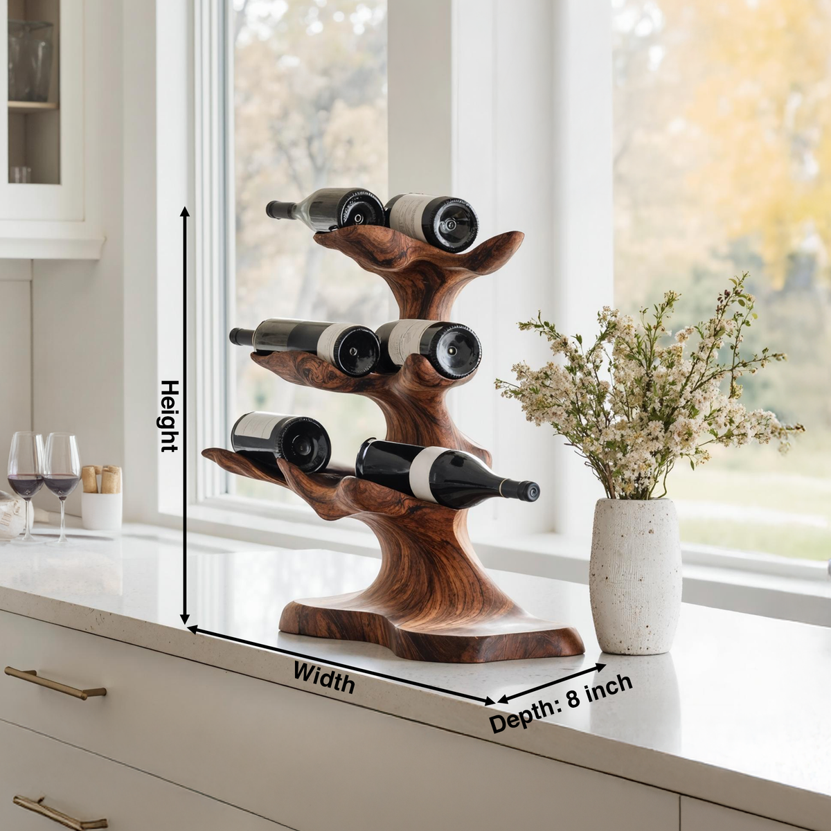 Rustic Wine Rack For Kitchen Decor With Vintage Charm