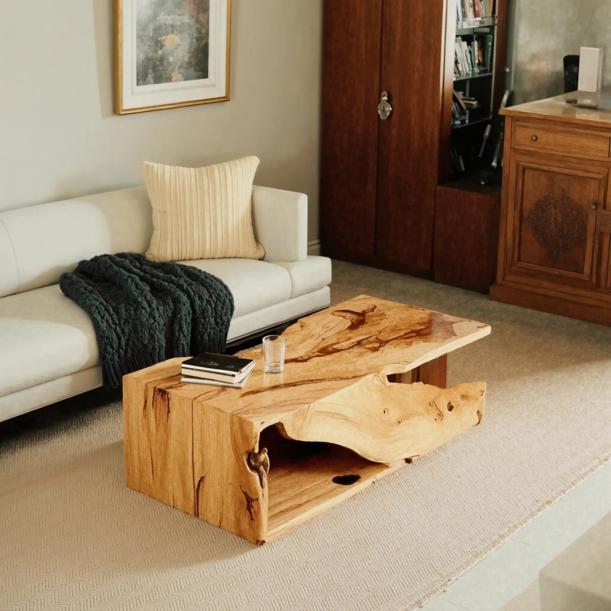 Modern Organic Live Edge Coffee Table For Living Room