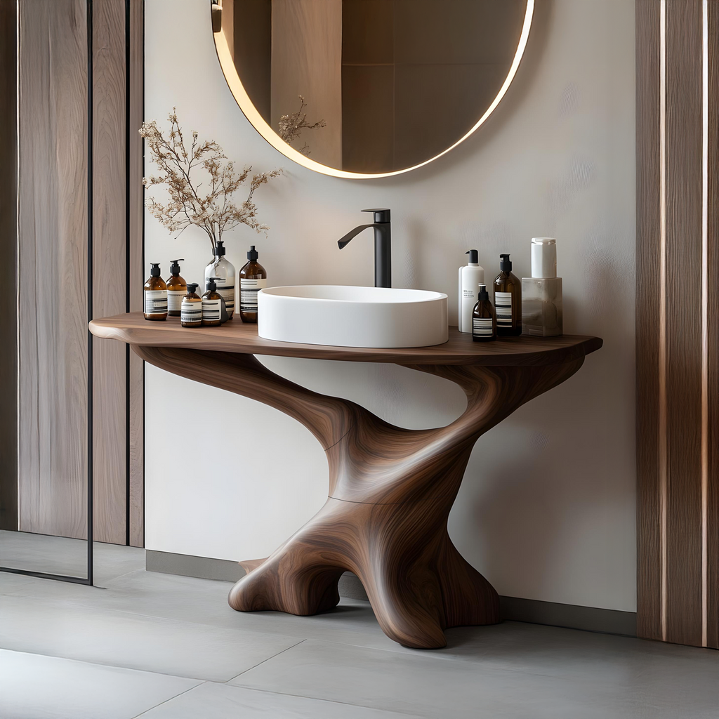 Handcrafted Solid Wood Vanity For Bathroom Decor